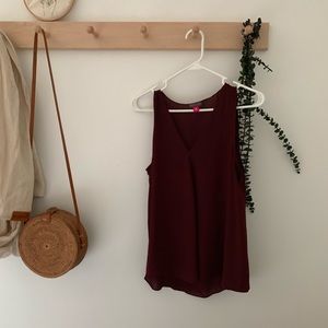 Maroon sleeveless top